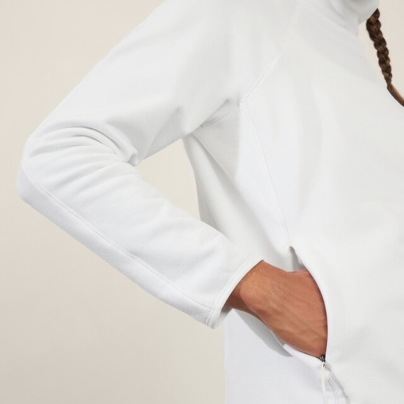 NWT! Altitude Fleece Lined Funnel Neck Sweatshirt, BRIGHT WHITE, SIZE XS - Picture 4 of 6